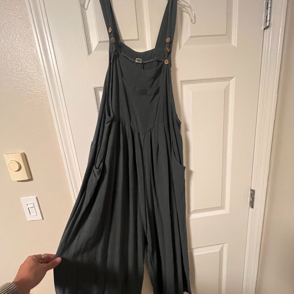 Blue/Grey Wide Leg Jumpsuit